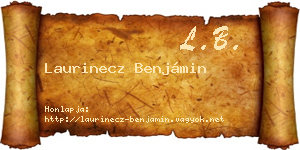 Laurinecz Benjámin névjegykártya